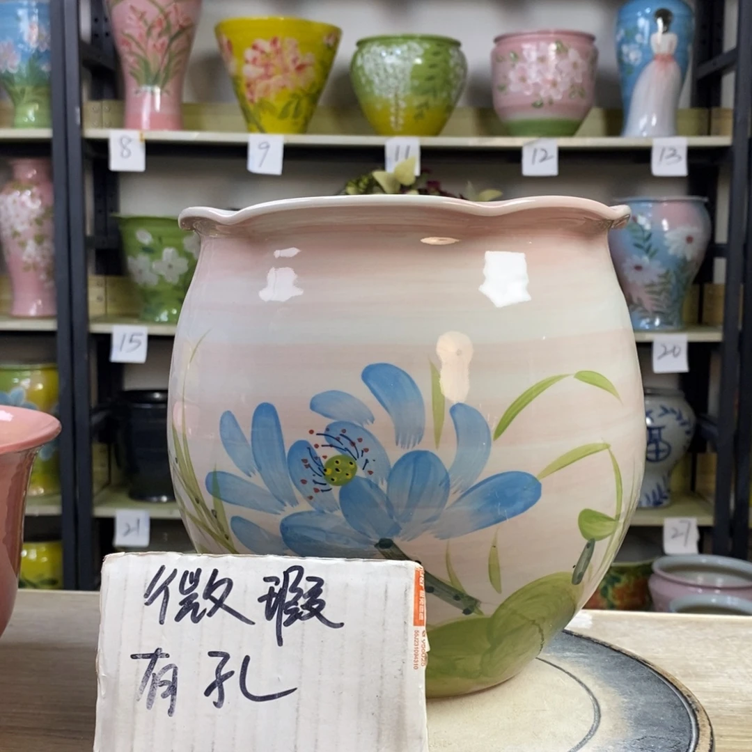 景德镇手工手绘陶瓷花盆