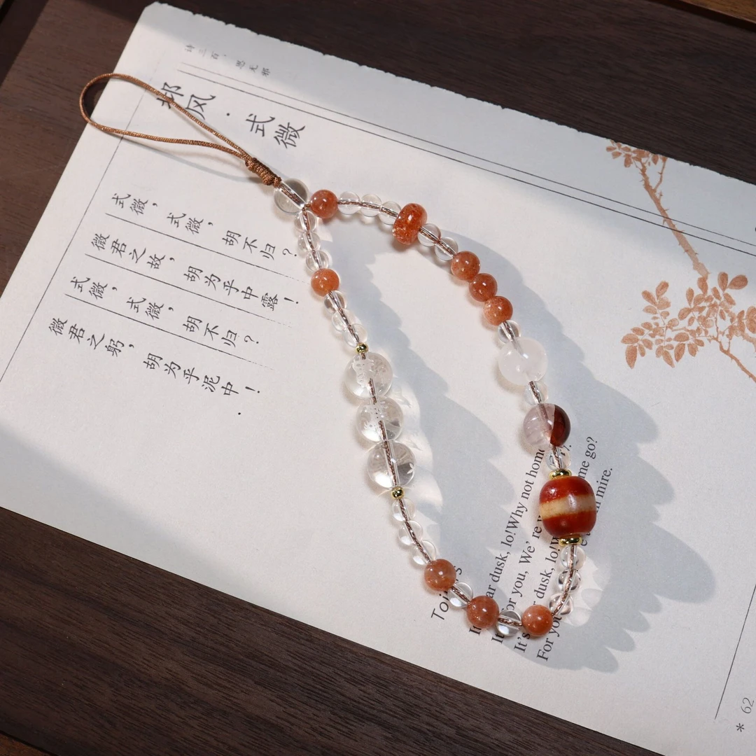 三和【王火火】天然水晶设计款百搭国风时尚手机链多样性发一