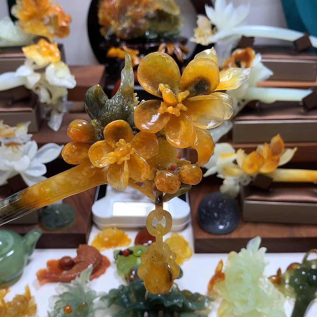 未镶嵌蛇纹石玉发饰