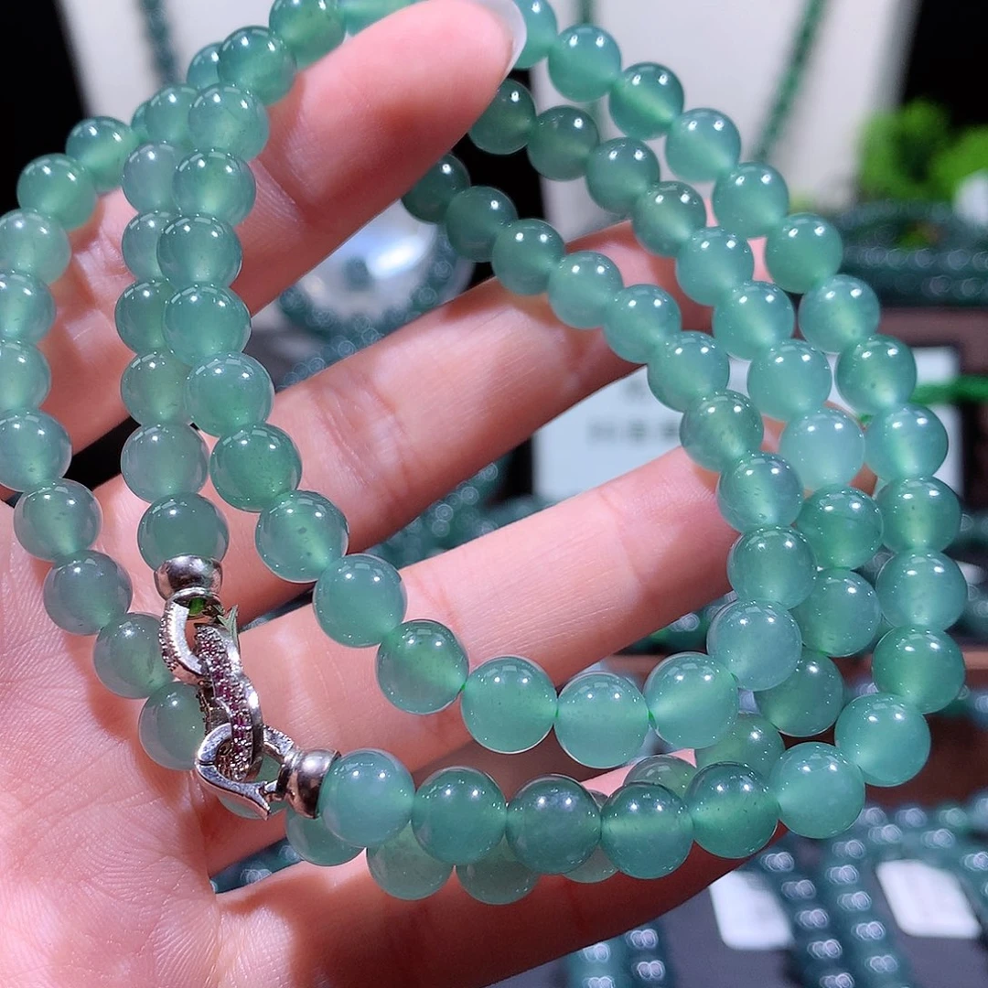 翡翠未镶嵌手链天然a货翡翠项链8