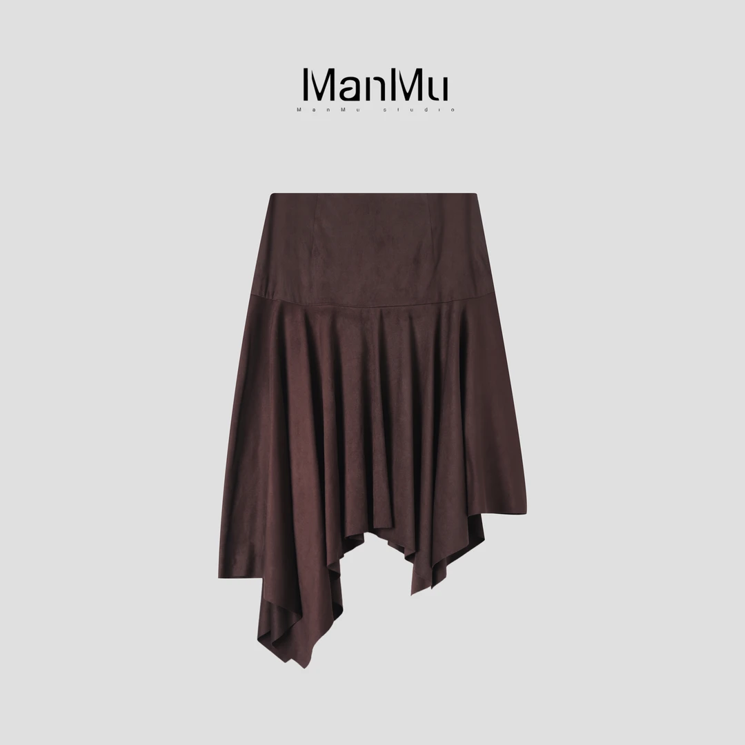 满目ManMu 【张琪专属】高级定制秋季时尚百搭斜裁半裙350404
