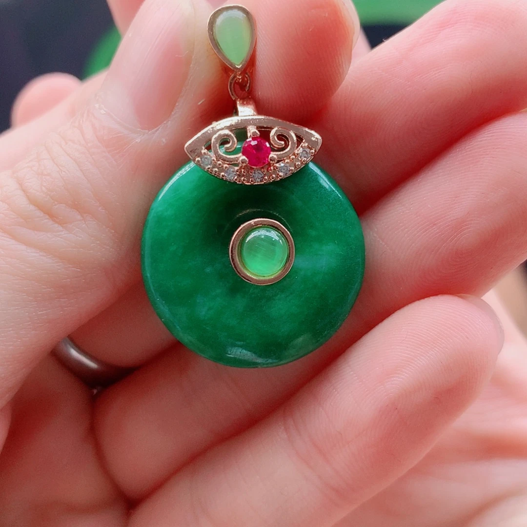 翡翠银S925镶嵌颈饰