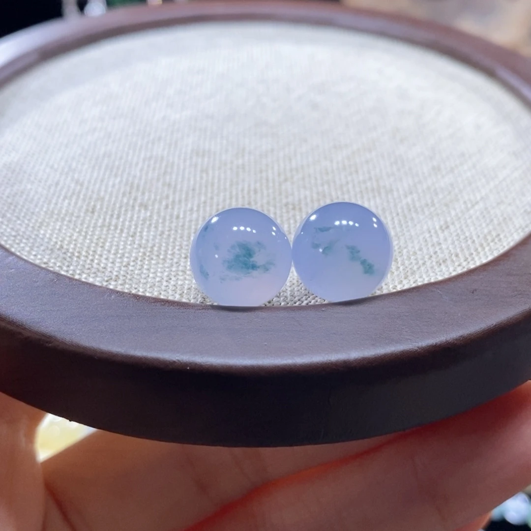 翡翠未镶嵌颈饰翡翠红蓝紫飘花圆珠12+mm多样性发一