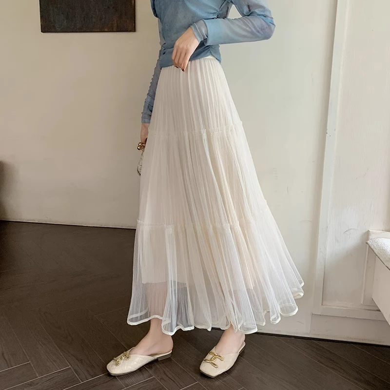 拉夏贝尔法式温柔百搭半身裙女夏季2025年新款小众设计感时尚伞裙