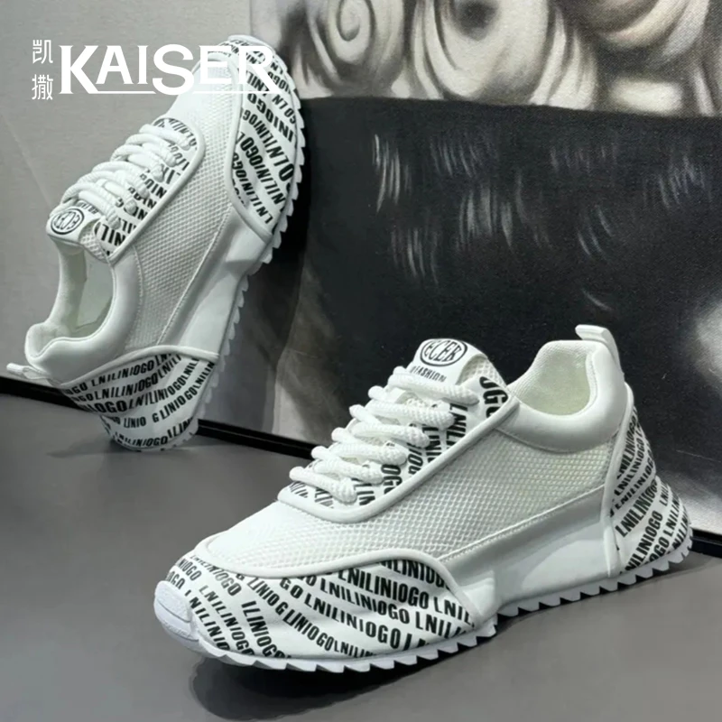 KAISER/凯撒·男鞋新款透气潮流百搭休闲网面鞋男士厚底运动老爹鞋