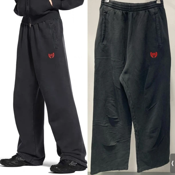 RAM出品 麦穗刺绣男女同款磨破针织长裤