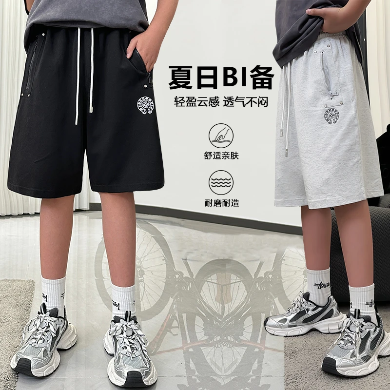 K5333小赖家青少年街头立体休闲裤男大童短裤夏季抽绳潮牌五分裤