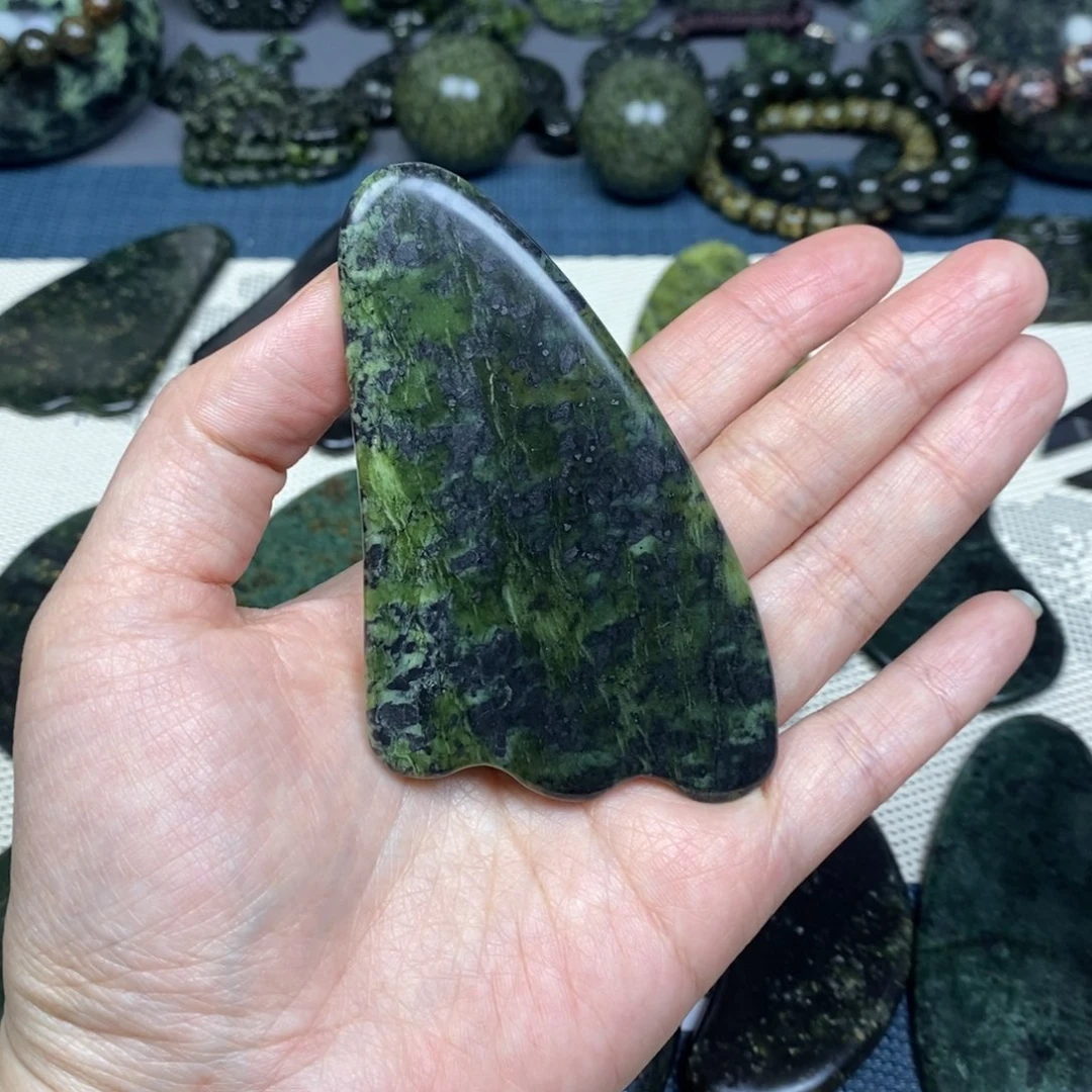 蛇纹石玉精品刮板未镶嵌用****3