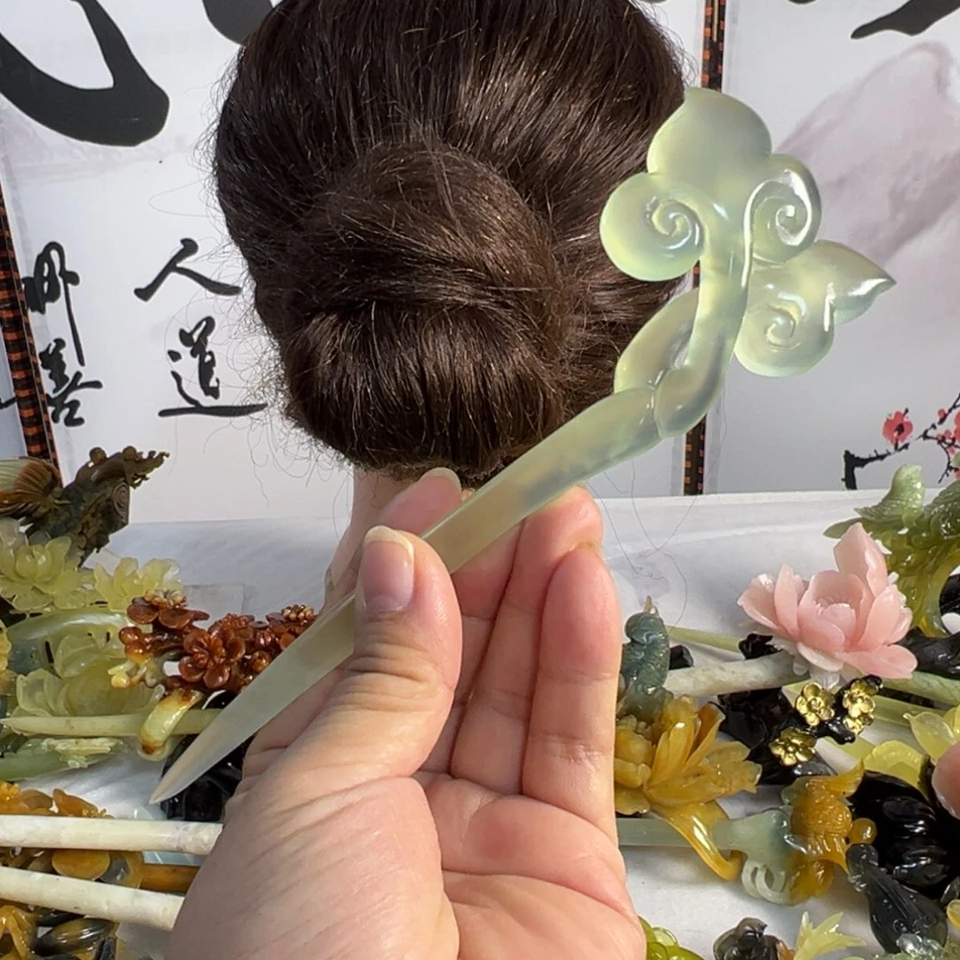 蛇纹石玉未镶嵌发饰