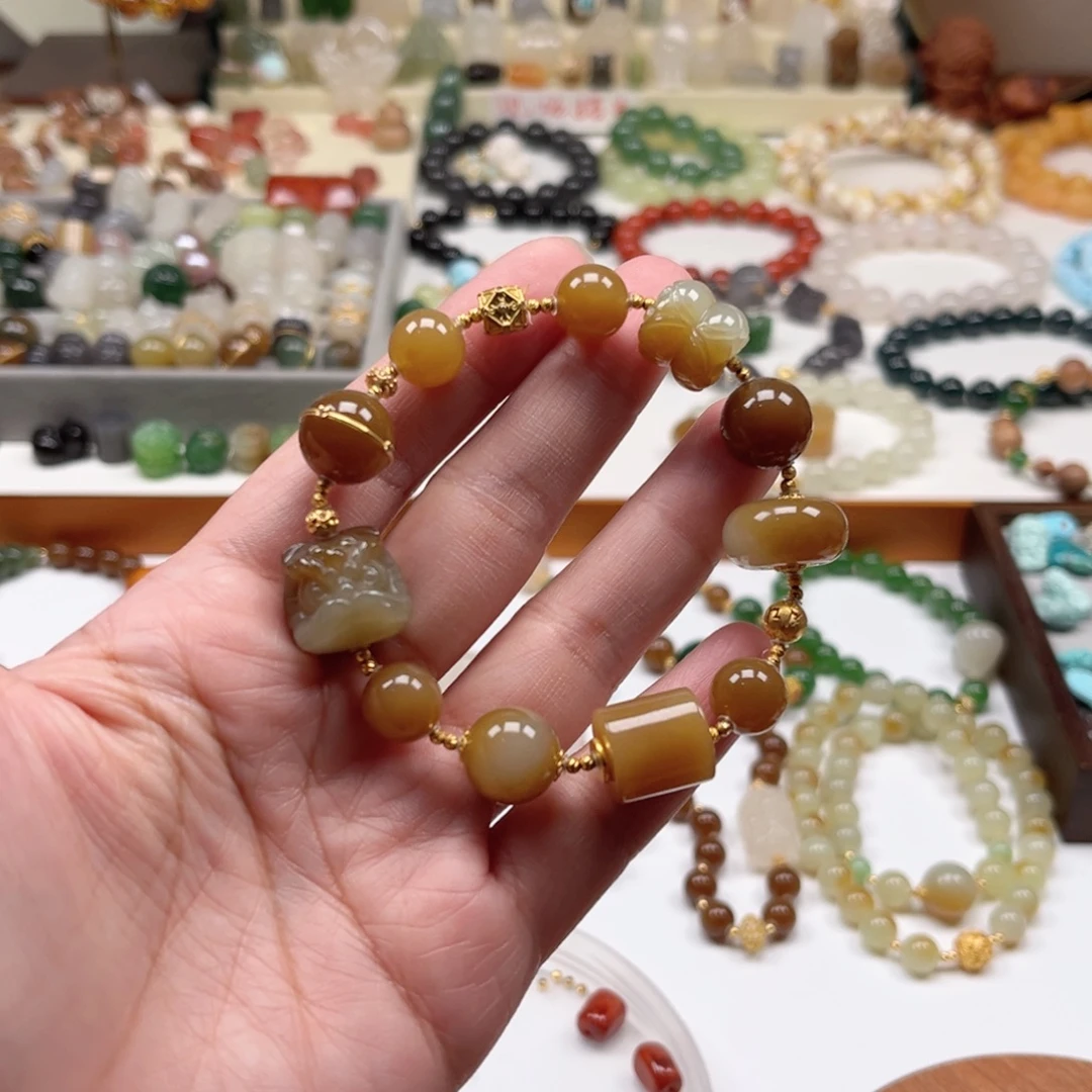 和田玉未镶嵌手链单圈手串