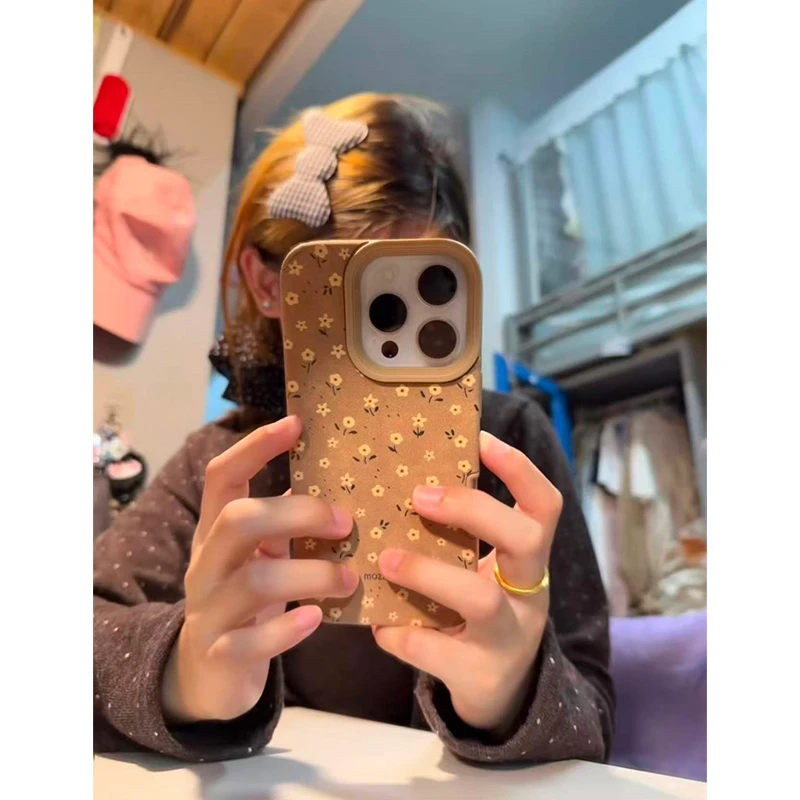 ins复古满屏小碎花适用苹果16手机壳iPhone17小米15vivoppo华为70