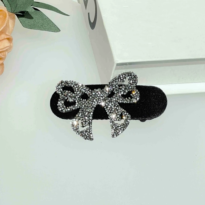 【小魏总珠宝】蝴蝶结丝绒侧夹-6cm（一个）