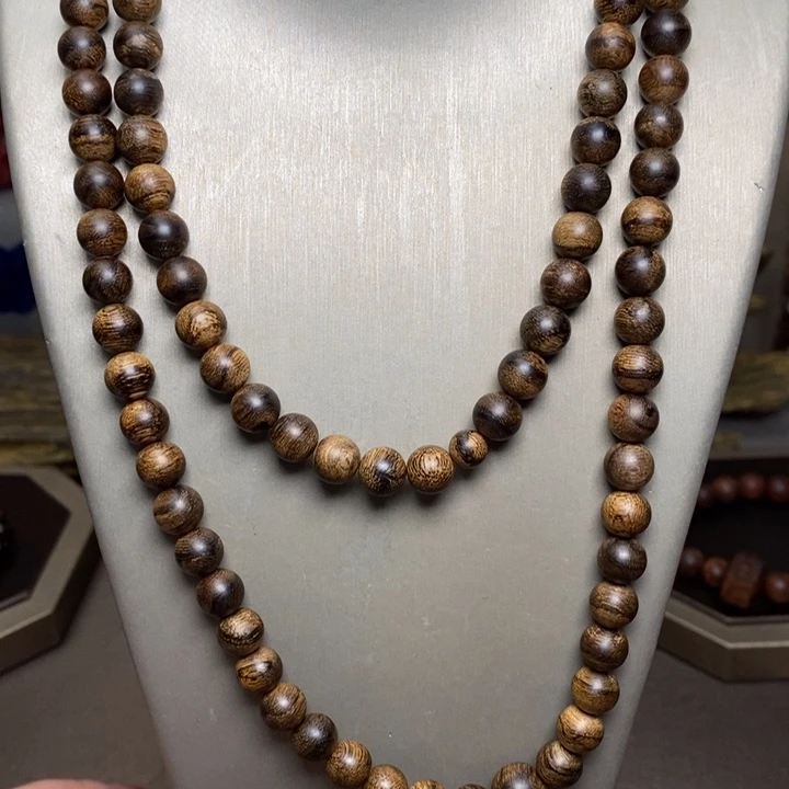 沉香手串越南芽庄白棋楠金丝玉化帝王窖藏限量瘤疤08×108