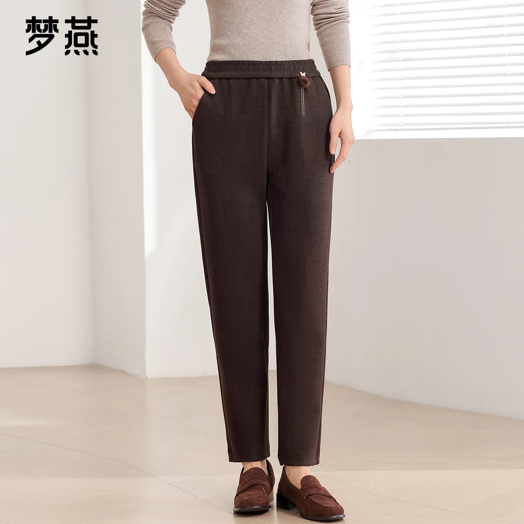 梦燕秋冬女款时尚百搭亲肤舒适宽松休闲保暖面料小脚裤CD03B4007