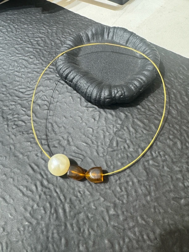 钛钢项链 钛钢项链 LARVINA双层菱形亮片颈链