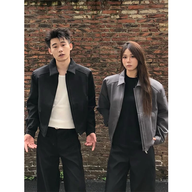 boxy短宽正肩外套男秋季cleanfit垫肩西装夹克美式高街短款棒球服