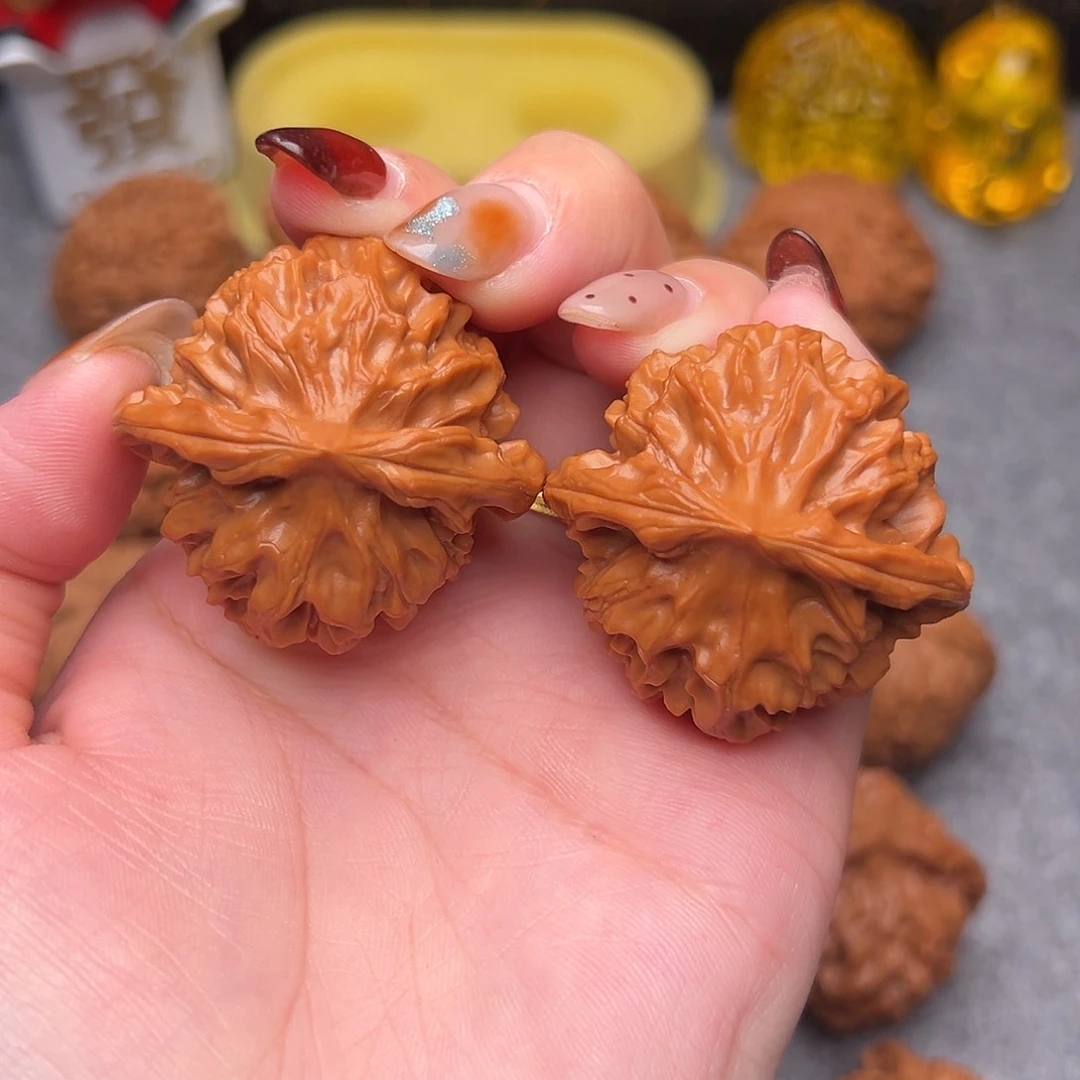 把件文玩核桃毕业精品精配龙鳞40全品油蜡皮