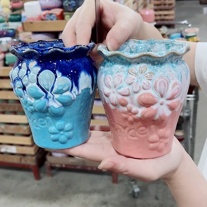 有孔，凑10元包邮陶瓷花盆发货！