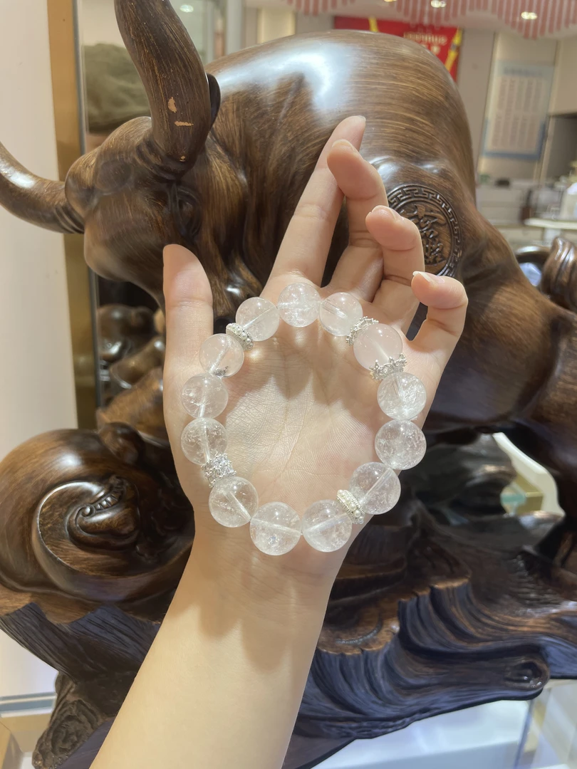 天然高冰白阿塞白水晶手串