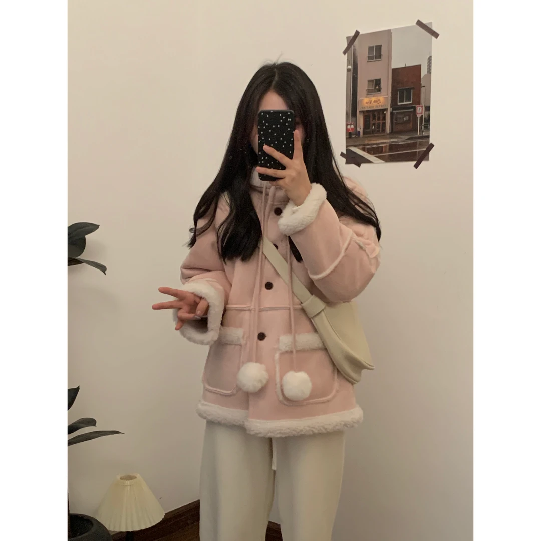 【雪球】2025冬季保暖甜美温柔外套连帽设计中长款外套