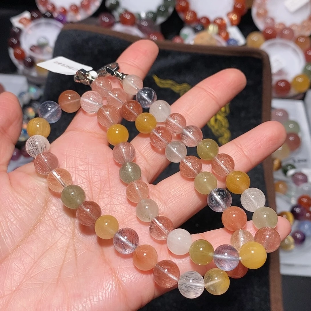 水晶未镶嵌项链F彩兔毛项链