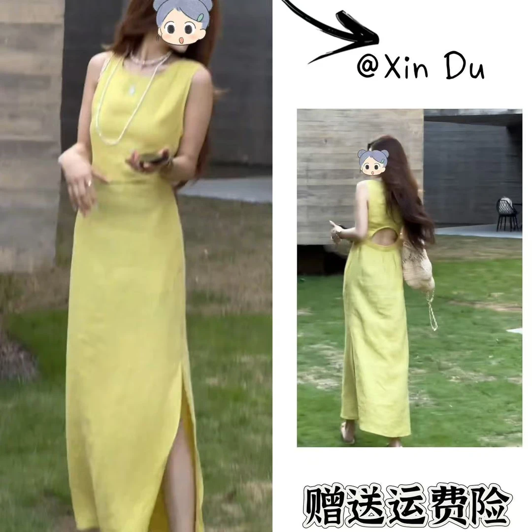 2025夏季新款时尚显瘦气质女士网红洋气连衣裙百搭款D21893