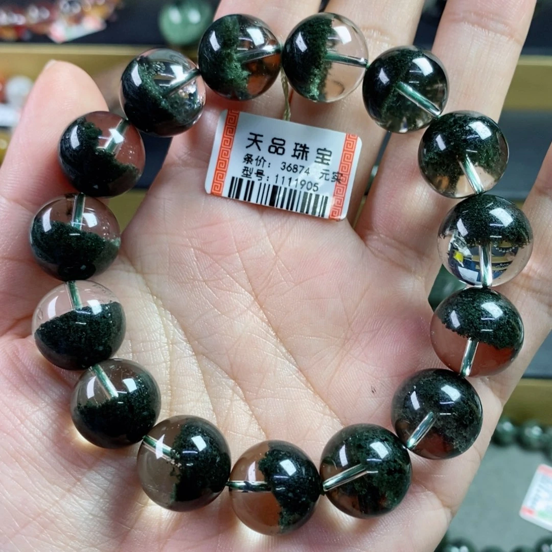 水晶手串未镶嵌浅*绿幽灵1111905