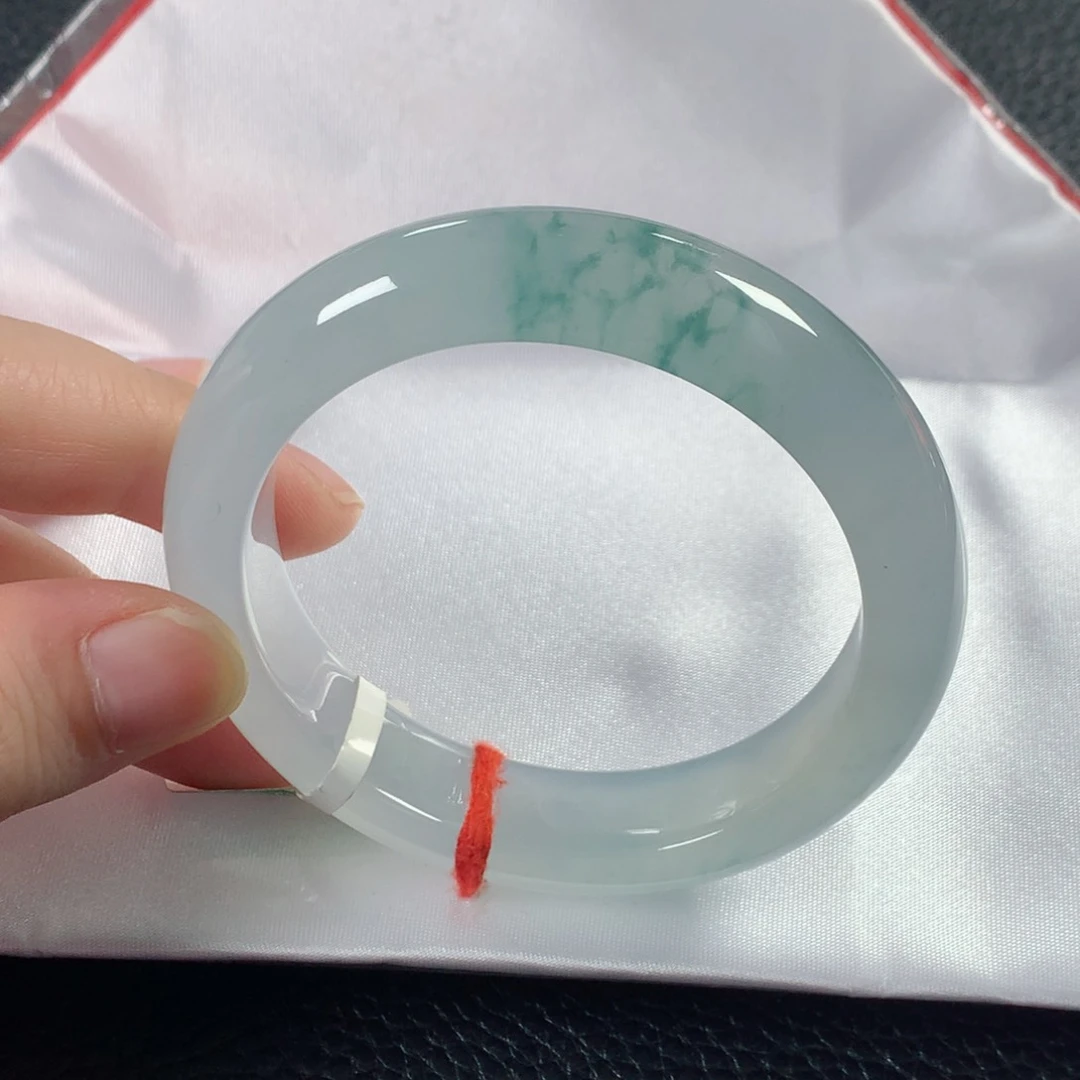 翡翠手镯未镶嵌缅甸天然翡翠手镯53圈口