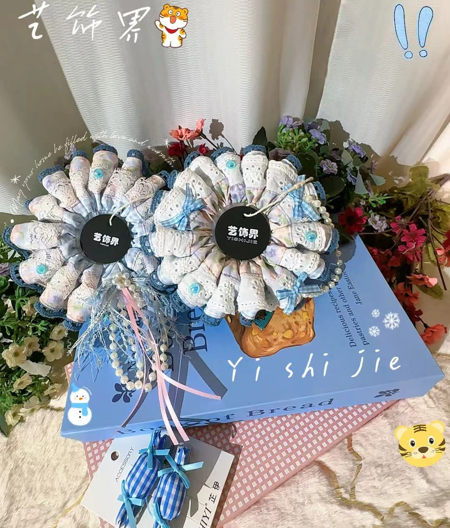 时尚发圈少女风气质新款甜美头饰发饰紫色复古可爱儿童蓝色百搭