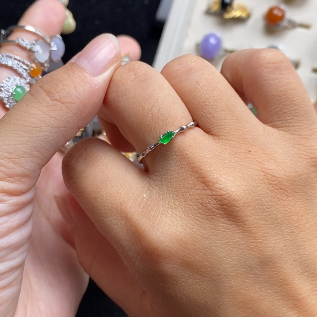 银S925镶嵌戒指翡翠