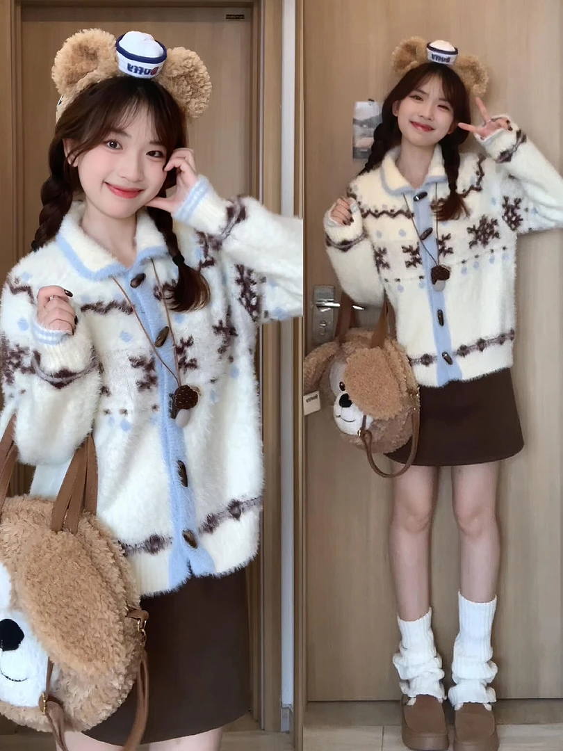 慵懒风费尔岛毛衣外套女秋冬季2025年新款高级感针织开衫外穿上衣