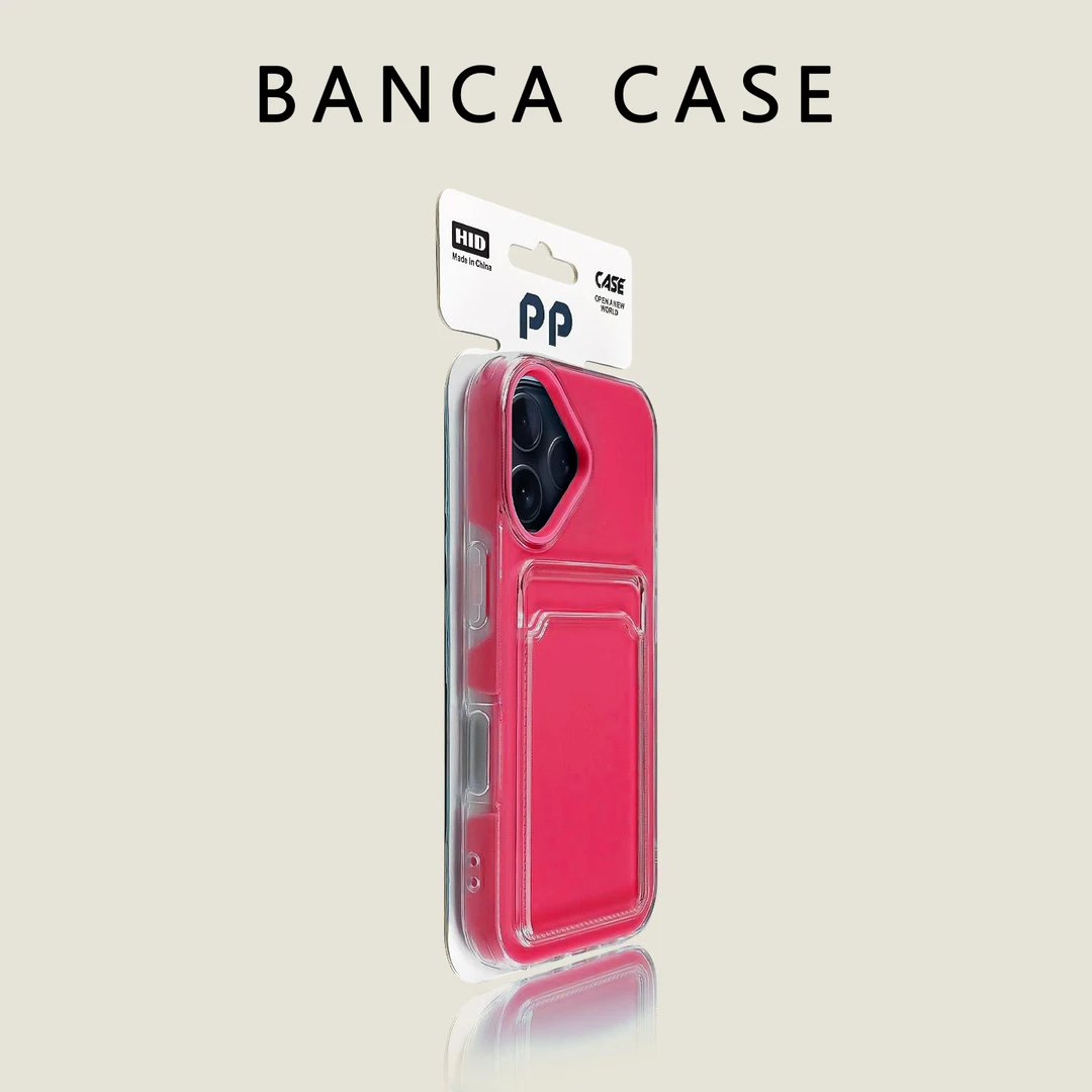 BANCA玫红二合一卡包壳适用苹果16Promax手机壳iPhone15/14高级13