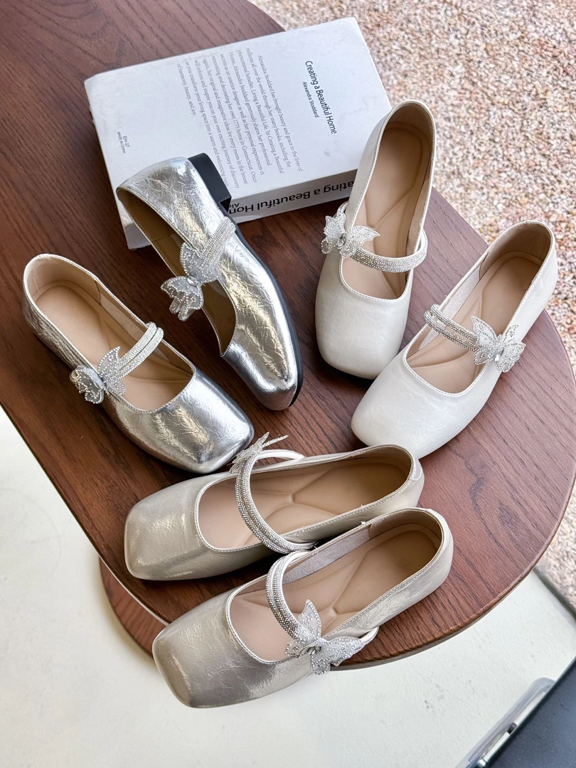 玛丽珍水钻方头女鞋8823