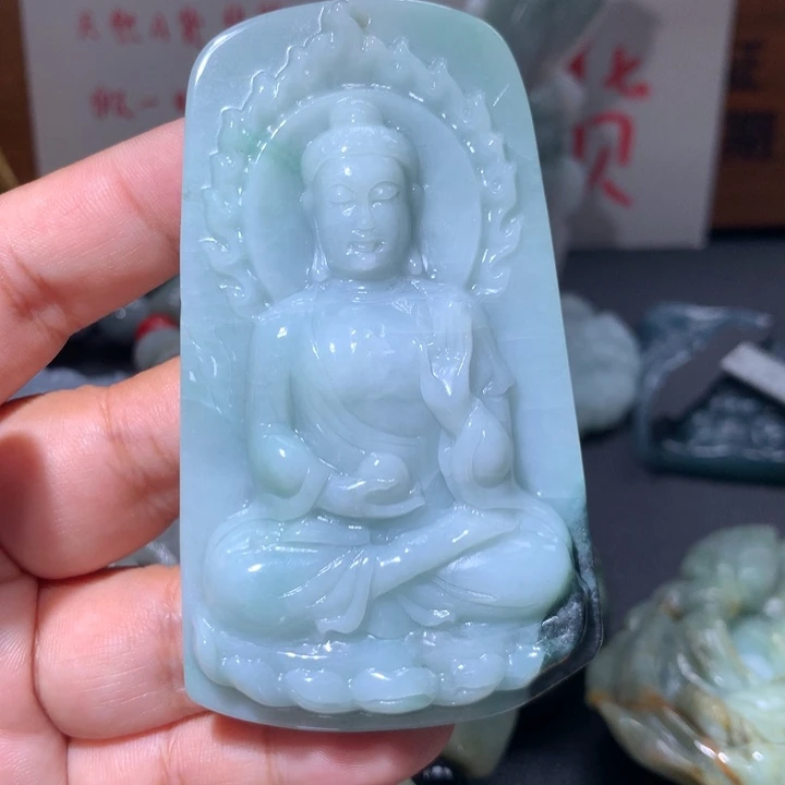 翡翠未镶嵌颈饰保真天然A货翡翠