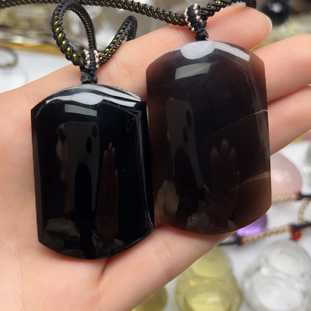 颈饰水晶未镶嵌黑水晶无事牌