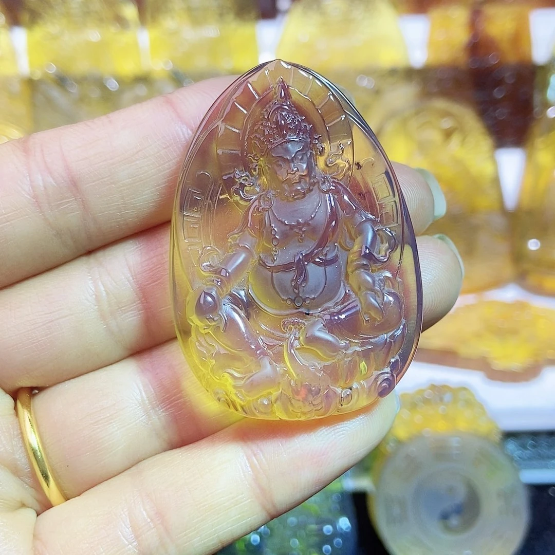 琥珀颈饰未镶嵌黄财神6