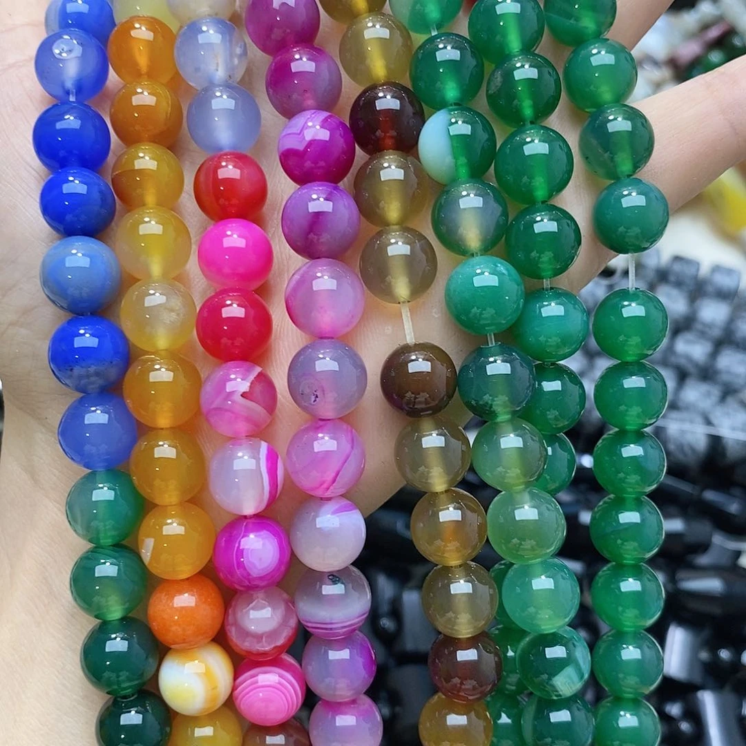 玛瑙/玉髓未镶嵌珠宝半成品玛瑙卡十随机八条装
