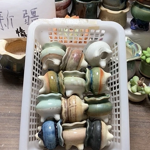 紫砂花盆146微瑕品口径3厘米左右的