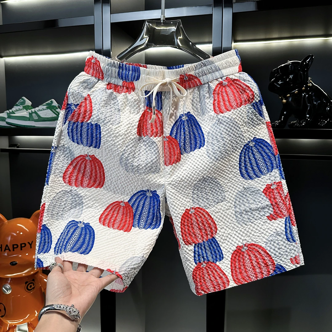 2025夏季新款欧货南瓜旅游休闲短裤男潮牌潮流外穿男士沙滩五分裤