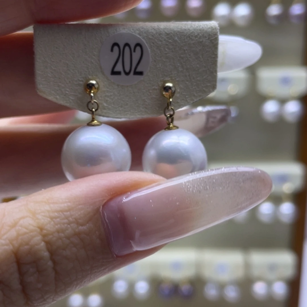 淡水珍珠耳饰银S925镶嵌