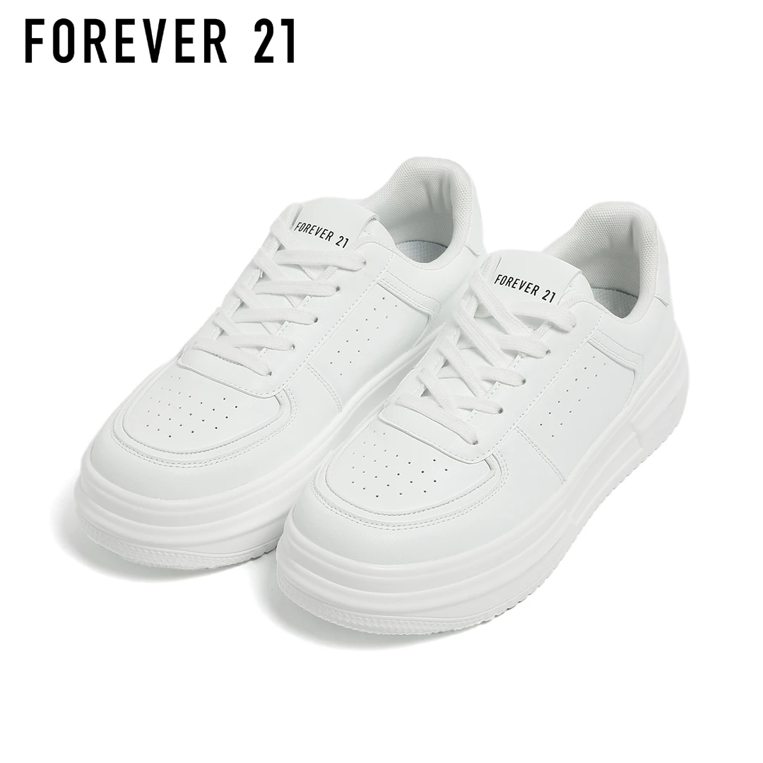 F21休闲板鞋情侣小白鞋厚底增高休闲增高白色板鞋秋季厚底小白鞋