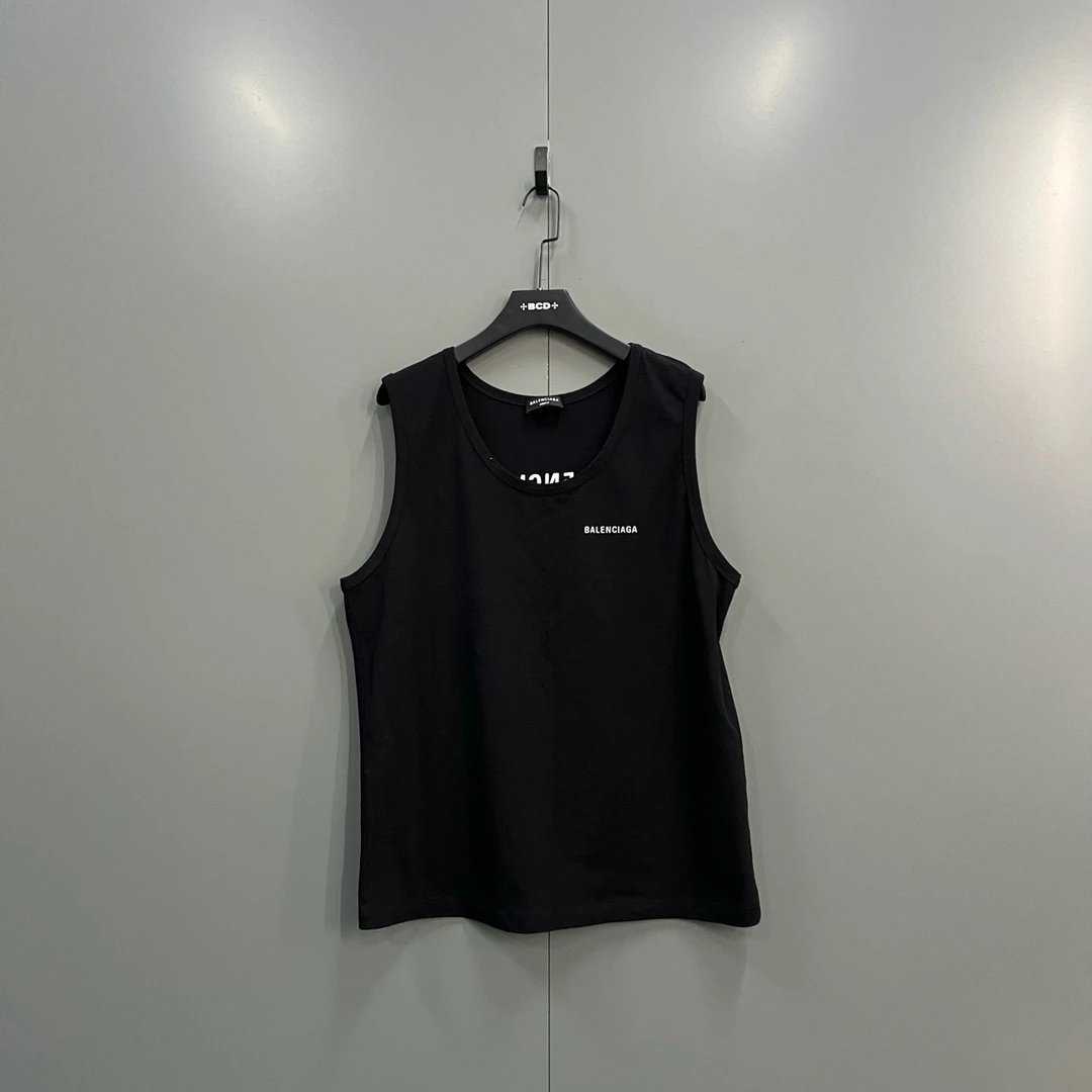 (ll) Balenciaga 巴黎世家 黑色刺绣logo背心 XL码/98新/bc012446