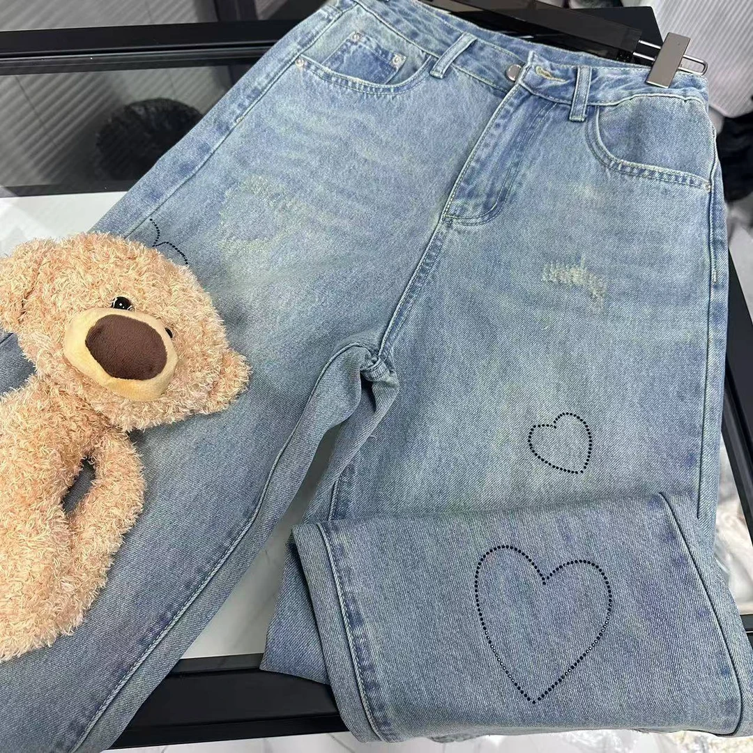 FOG （043）春夏新款膝盖玩偶休闲牛仔裤-5N102CK316