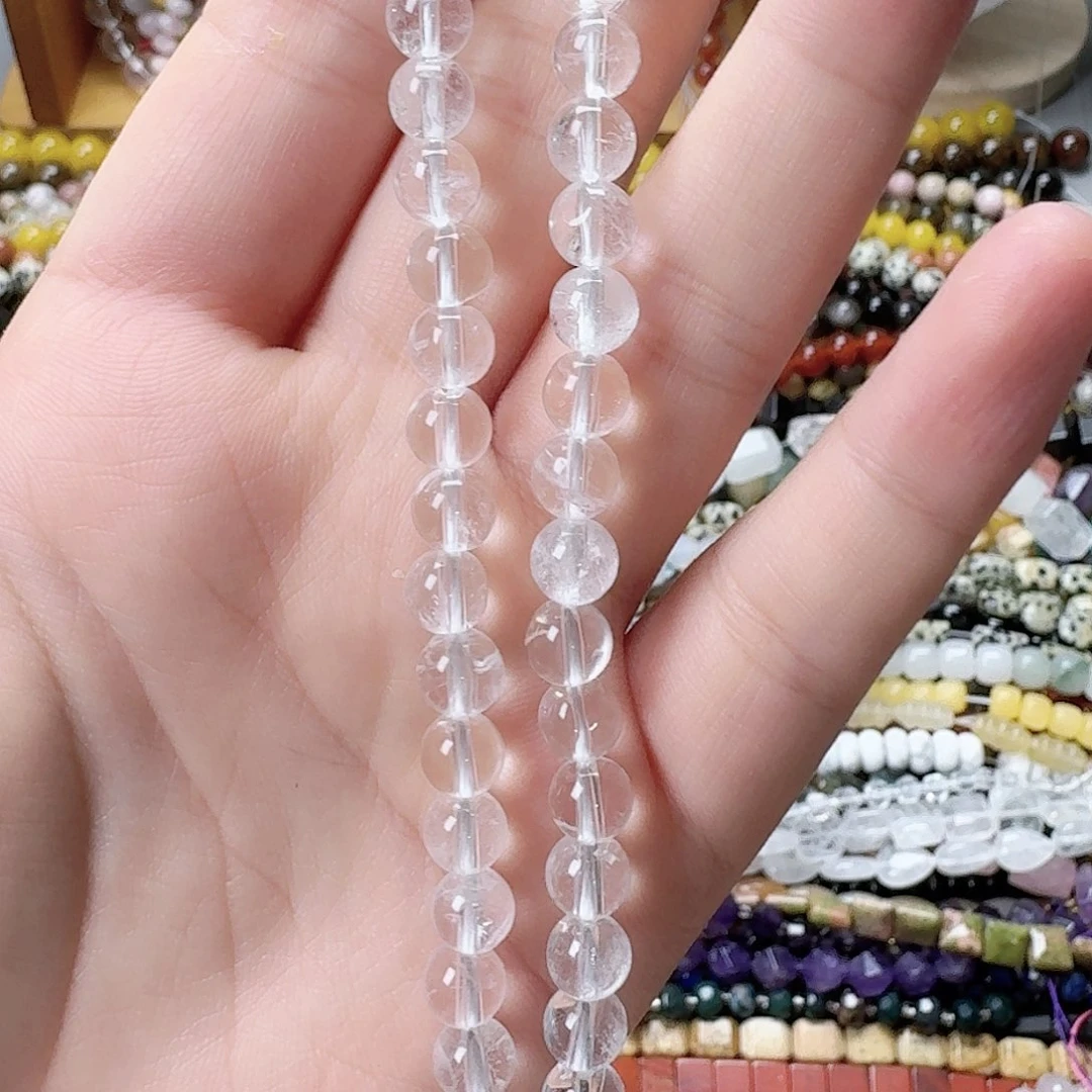未镶嵌玛瑙/玉髓珠宝半成品卡6白水晶一条