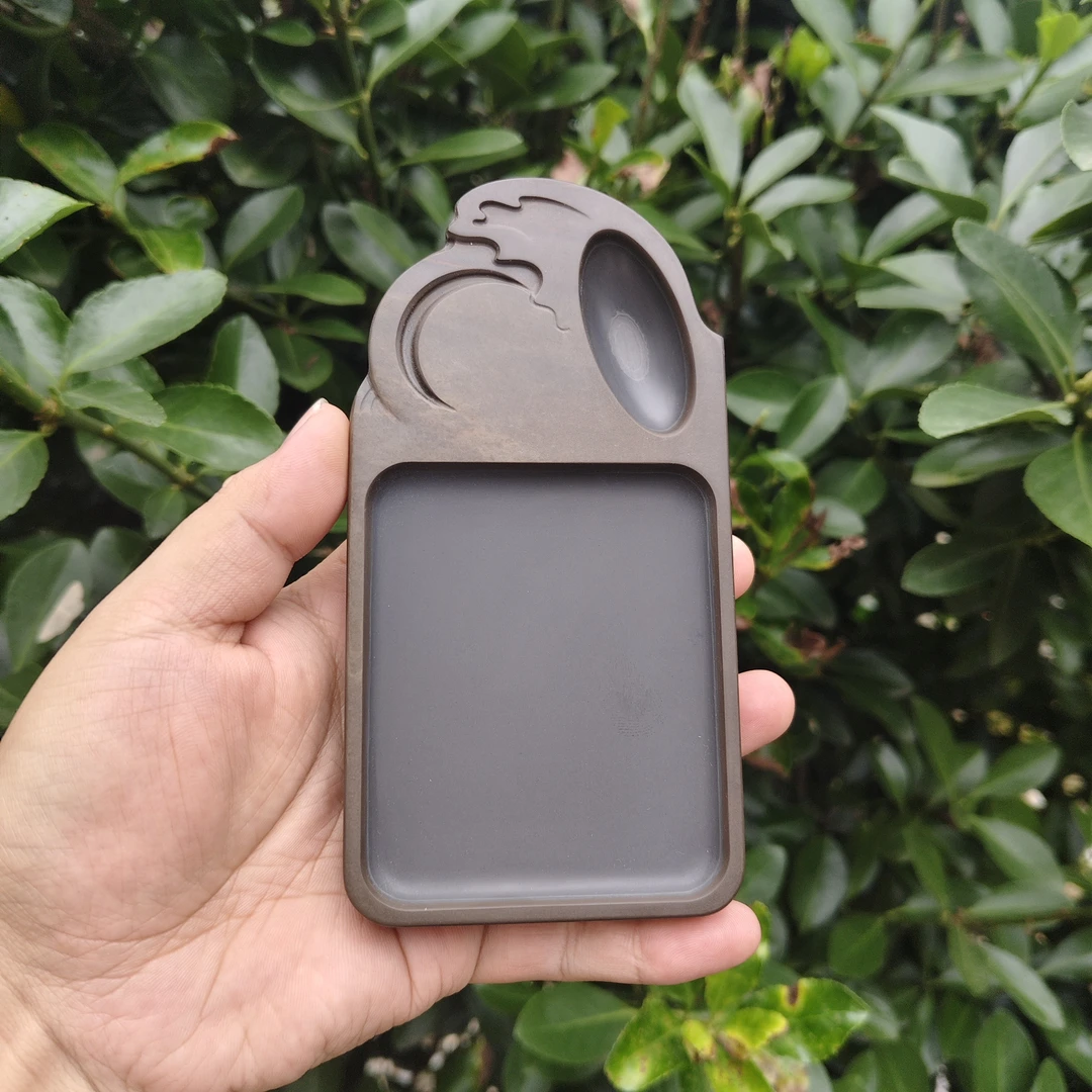 聚灵砚社四川蒲砚老坑6寸惊涛砚台一物一拍小楷磨墨文房四宝