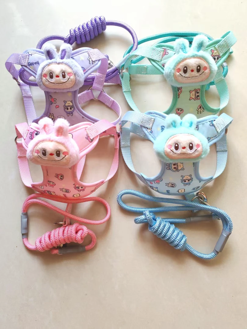 可爱背心式狗狗牵引绳胸背带中小型犬通用防脱遛狗神器