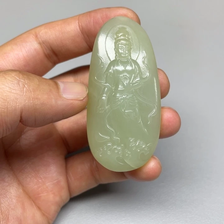 和田玉未镶嵌吊坠(不含链)小**数