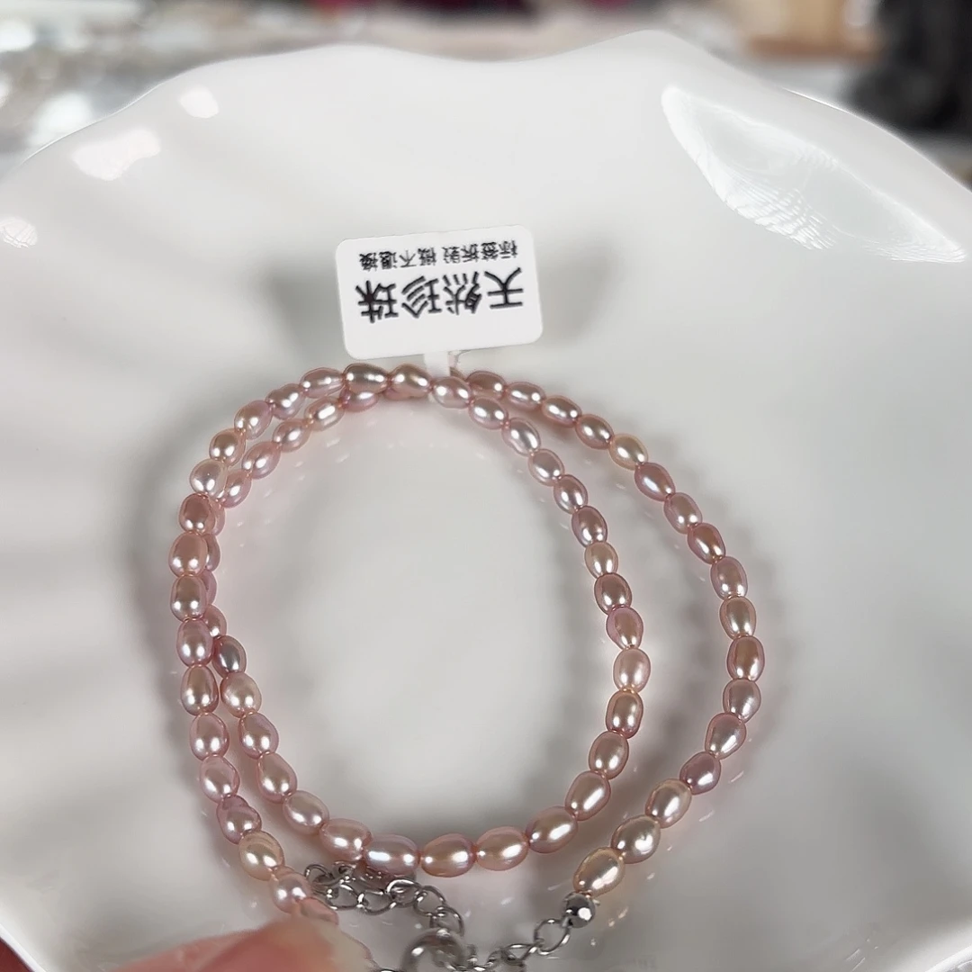 淡水珍珠银S925镶嵌手绳