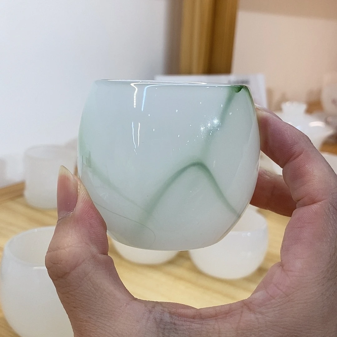 琉璃手工艺品漂绿主人杯