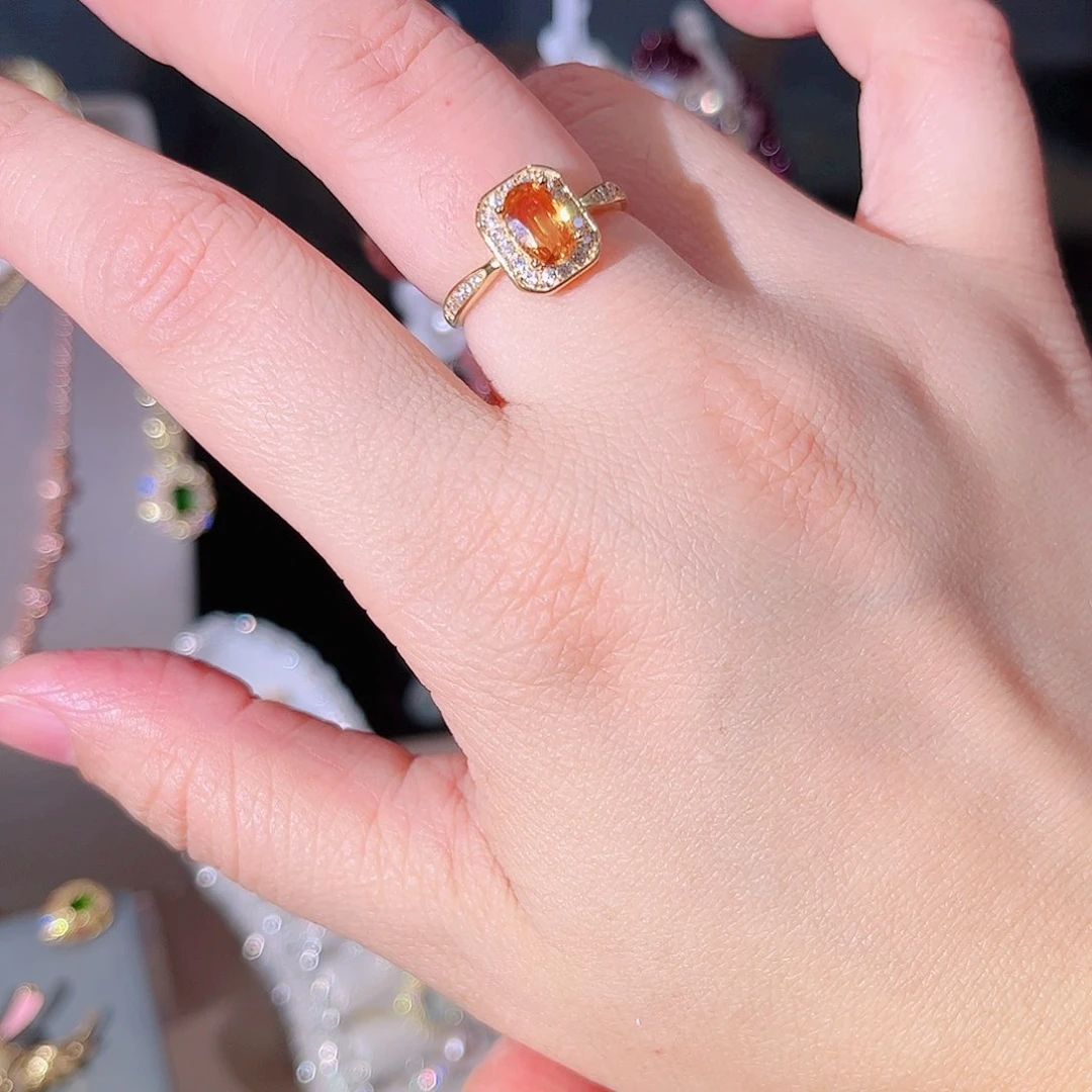 彩色蓝宝石戒指银S925镶嵌